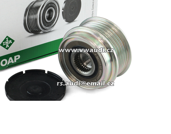 INA 535 0005 10 alternátor volnoběžka volnoběžka alternátor Audi Seat Skoda VW Golf řemenice generátoru  předstihová spojka - 2