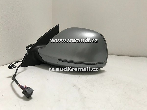 4L1857409D vnější zpětné zrcátko Audi Q7 4L levé sklopné led blikač LED řidič levé dveře  QUARZGRAU METAL  - 2