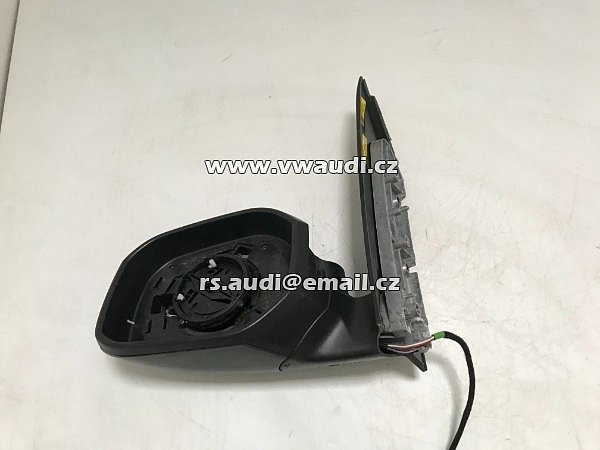 2K5 857 387 AG   VW Caddy 2K originální vnější zrcátko levé  základ hlinik rám - 4