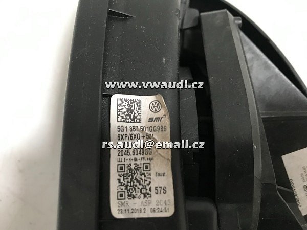 5G1 857 501GG9B9   vnější zrcátko levé Golf VII 7 bez krytu a skla    - 7