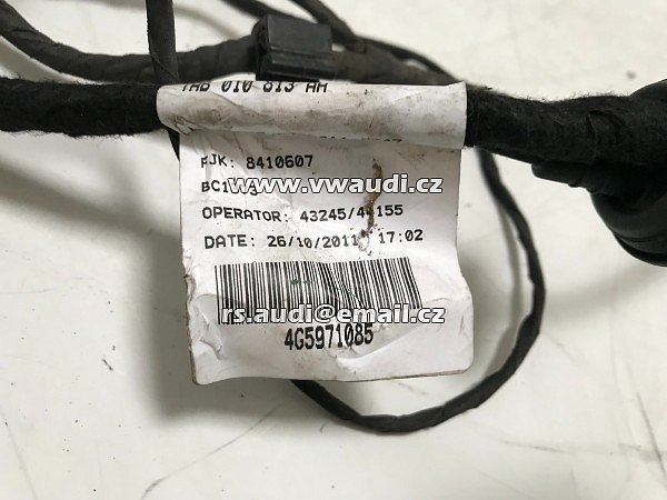 4G5 971 085 Audi A6 C7 2012 zadní parkovací kabelový svazek pro  4x PDC senzory 4G5971085 rok  2011  - 5