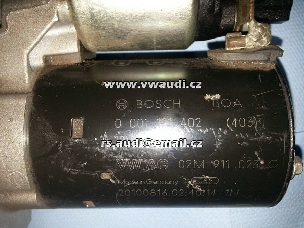 O2M 911 023 G Startér VW Bosch 0 001 121 402 - 2