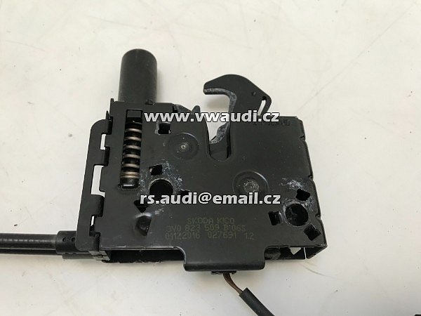 3V0 823 509 B Zámek kapoty spodní díl Škoda Superb 3T přední kapota zámek čelo táhla mechanizmus 3VO 823 509 B - 5