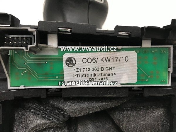 1Z1 713 203D GNT + 1Z1 713 123 F AOS   Řadící páka 6° Škoda Octavia   dsg DSG automat   kůže chrom  - 9