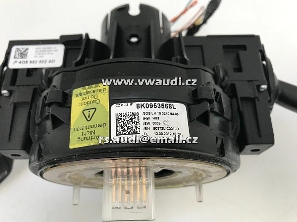 4G8 953 502 AD  Páčky pod volant blikače tempomat Spínač na sloupku řízení, spínač směrovek, spínač stěračů pro Audi A4 B8 Q5 8R - 13