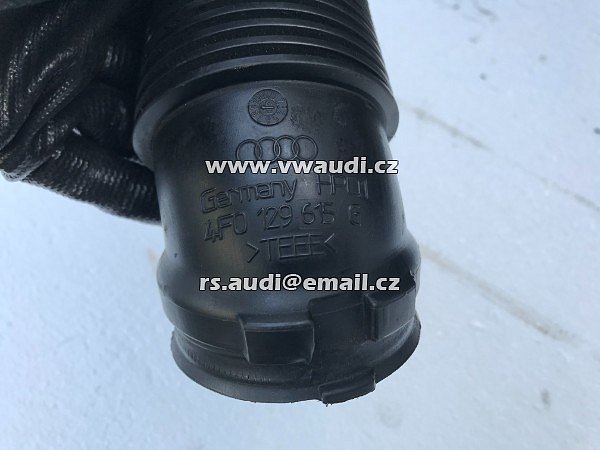 4F0 129 615 E Audi A6 4F C6 2.7 3.0 TDI Sání motoru přiruba turba hadice roura sání motoru 4FO 129 615 E - 9
