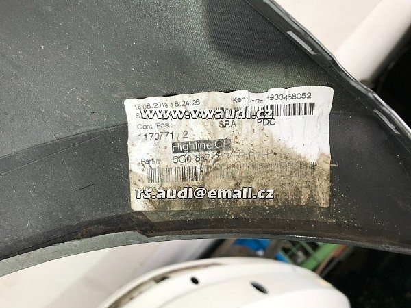 VW Golf VII Facelift Higline GP  2019  Přední nárazník   5GO 807 221 FL .     5G0 807 217 FR B7H ČERNÁ  - 8