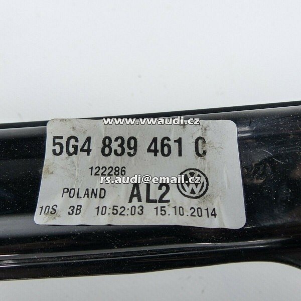 5G4 839 461 C stahovačka mechanizmus stahování skla okna na el. pohon   Golf 7 VII 5G  - 2