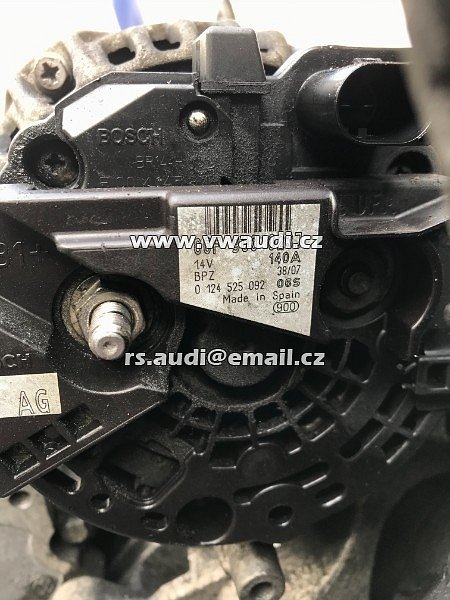 06F 903 023J Audi A4 B7 - 140A alternátor - O6F903023 / O6F903023J hodí se pro VW Audi Seat Škoda - 4
