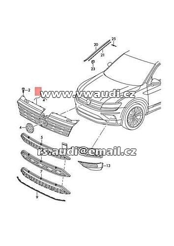 VW TIGUAN 5NA přední maska ​​5NA853653 5NA853653B originál - 3