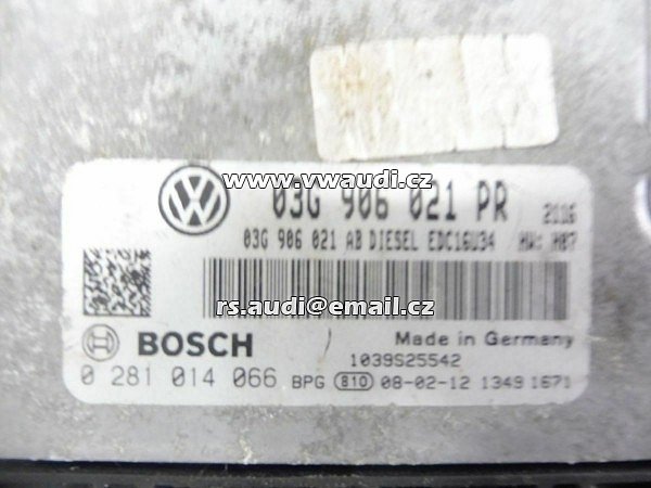 03G 906 021 PR řídicí jednotka VW Jetta ECU 03G906021PR Bosch  0281014066 - 2