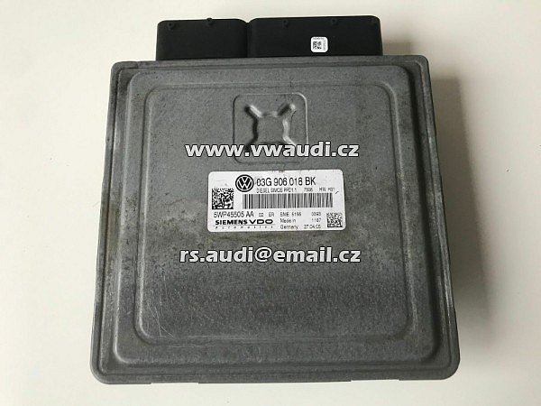 řídicí jednotka motoru Volkswagen Passat B6 ECU 03G906018BK 5WP45505AA SIEMENS SIMOSPPD1,1 7508 HW H01 - 2