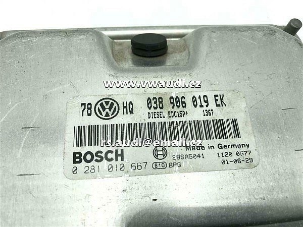 038 906 019 EK .BOSCH 0281010667  Řídící jednotka motoru ECU VW Passat - 2