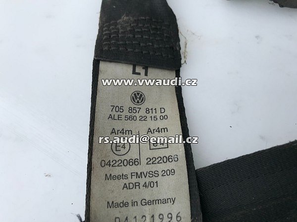 705 857 811 D Bezpečnostní pás VW T4 2. řada vlevo Caravelle -  - 3