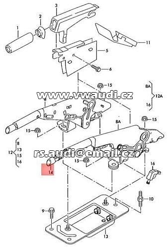 8E0 711 303 L Páka ruční brzda Audi A4 B6 B7  - 2