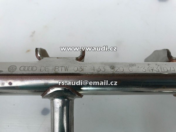  vstřikovací lišta s tryskami pro 1,2 TSI, 4x 03F906036B  + 06J 906 051D Tlakové čidlo   CBZ CBZA CBZB 1,2 TSI  - 3