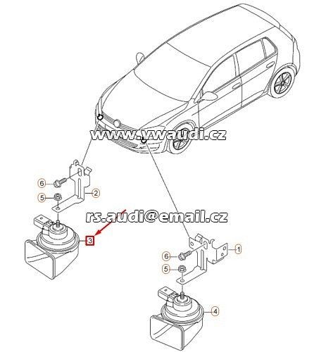 5Q0951221 klakson  GOLF  7 MK7  - 2