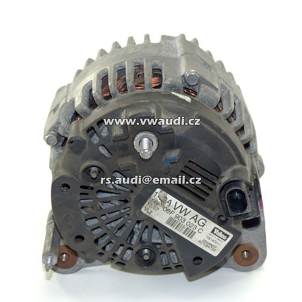 Alternátor 140A 06F903023C VALEO Valeo VW Caddy 2K Golf V Tiguan Touran Audi A3 8P A4 8E 1,9 + 2,0 TDI - 2