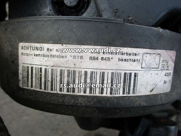 BTB motor motor bez příslušenství Motor VW Sharan TDI holý motor BTB 110 kW  150 PS  1.9 TDI Galaxy Sharan Alhambra - 4
