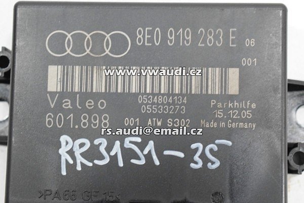 Řídicí jednotka parkovací asistent Audi A4 / S4 8E B6 PDC 8EO919283E - 2