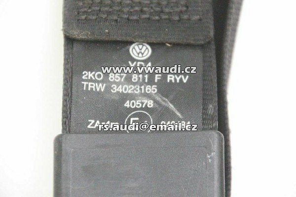 2K0 857 811 F VW Caddy 2K 03-10 Bezpečnostní pás LEVÁ  strana - prostřední řada sedaček  - 2