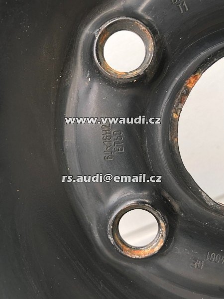  ocelový ráfek 16 - 6 x 16 ET 50 plechový disk plecháč : VW Audi Skoda Seat - 4