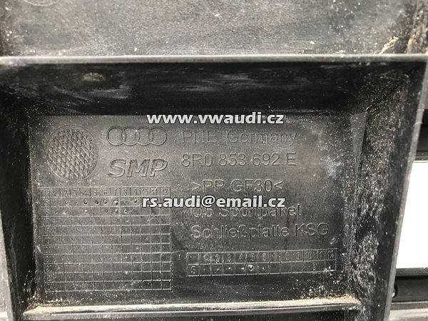 8R0 853 651 AN  AUDI Q5 2016 S LINE Přední maska do nárazníku černá matná sline  mřížka grill  - 7