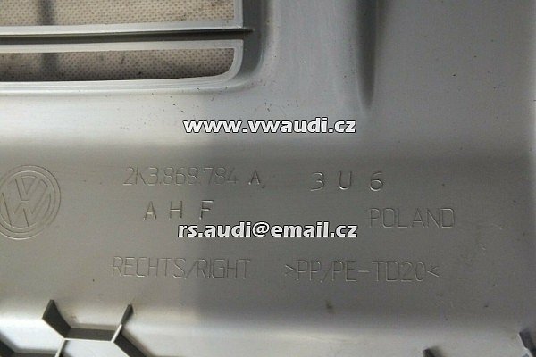 VW Caddy 2K 03-10 Kryt zavazadlového prostoru pravá výztuž Maxi obložení šedá  2K3 868 784 A 3U6  tapecírunk  - 2