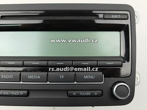 1K0 035 186 AA Volkswagen VW Golf 5 6 Passat B6 B7 Rádio CD přehrávač Hlavní jednotka W / kód 1K0035186AA - 3