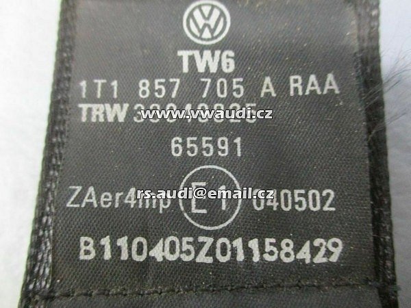 W Touran 1T 2003-2006 Bezpečnostní pás přední levý řidič 1T1 857 705 A RAA - 2
