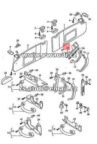 7H0 858 150 A Ocelový držák k přidělání rukojetí VW T5 T6 Multivan Bus, pravý  sloupek - 2