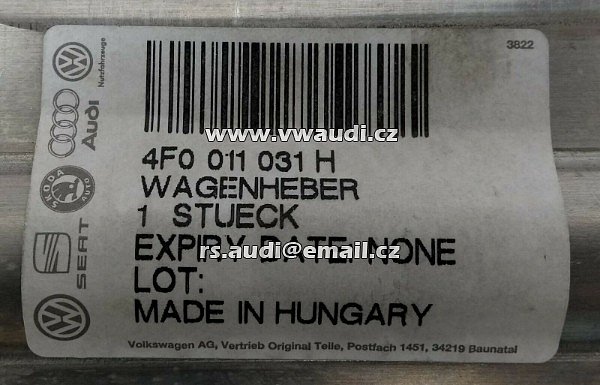 4F0 011 031 H  AUDI A6 C6 4F  ZVEDÁK hever Jack - 3
