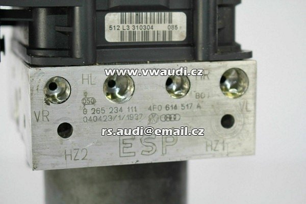 Řídicí jednotka ABS Audi A6 4F C6 ABS 0265234111 4F0614517A 0265950359 4F0910517A AUDI -  - 2