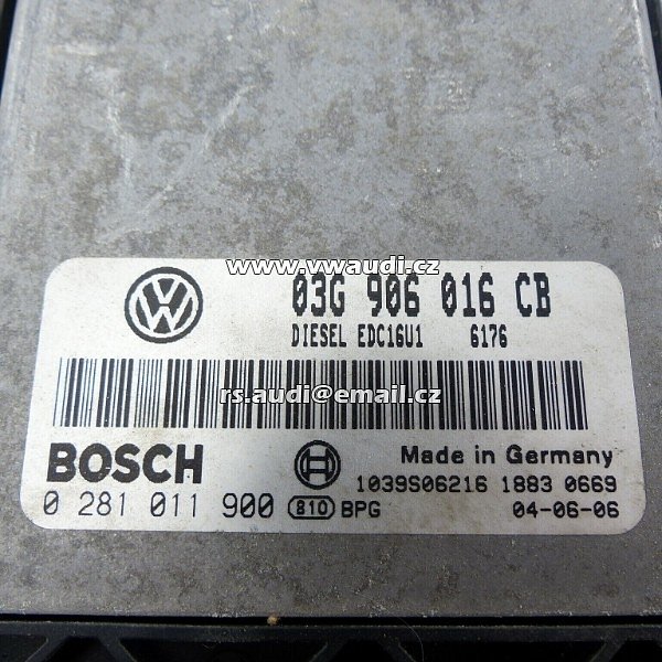 03G 906 016CB  03G 906 016 CB VW Golf mk5 1,9 řídící jednotka motoru ECU BKC 0281011900 - 2