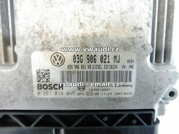 03G 906 021 MJ, 03G906021MJ Bosch 0 281 014 045 EDC16U34 DIESEL 03G 906 021 AB - 2