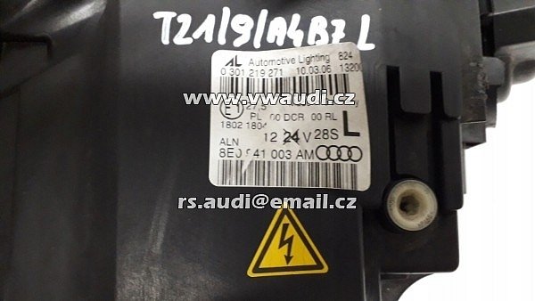 8E0 941 003 AM  AUDI A4 8E B7 XENON LEVÝ PŘEDNÍ SVĚTLOMET SVĚTLOMET svítilna lampa pření levá řídič - 5