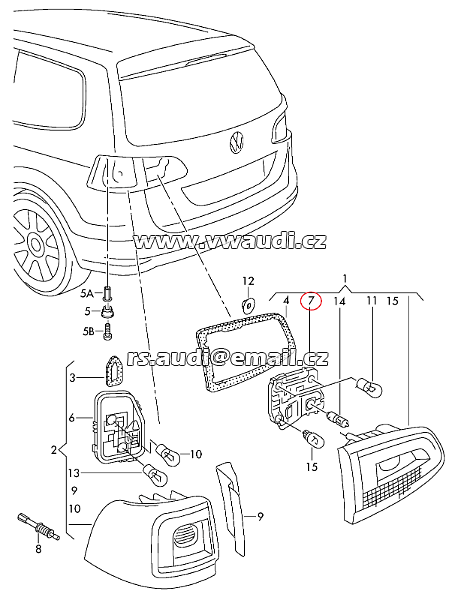 7N0 945 260 A VW Sharan  7N0 11-16 Vnitřní držák žárovky - 8