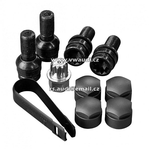 8D0 698 137 +	 4D0698137 zámek kol VW Golf 4 5 6 7 Plus zámek kol M14 x 1,5 x 27,5 mm - 3