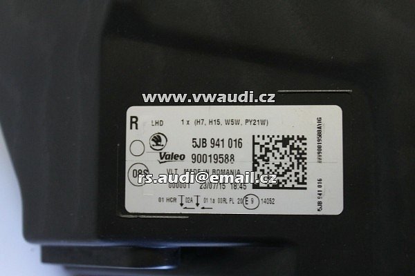 5JB 941 016 ŠKODA Rapid &amp; Spaceback od 2012  lampa svítilna přední pravá - 7