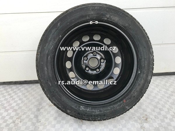 1K0 601 027 K R16 Brigestone 205 55 16 91V Ocelový ráfek rezerva na dojetí  VW GOLF 5 6 Touran Škoda Octavia Seat Altea 5x112 ET50 6,5 x 16 - 4