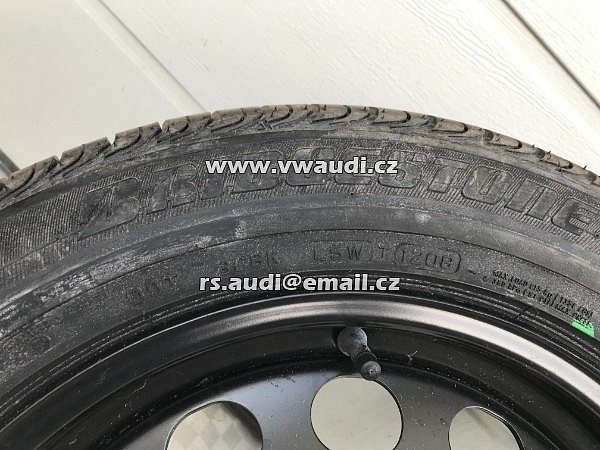 1K0 601 027 K R16 Brigestone 205 55 16 91V Ocelový ráfek rezerva na dojetí  VW GOLF 5 6 Touran Škoda Octavia Seat Altea 5x112 ET50 6,5 x 16 - 9