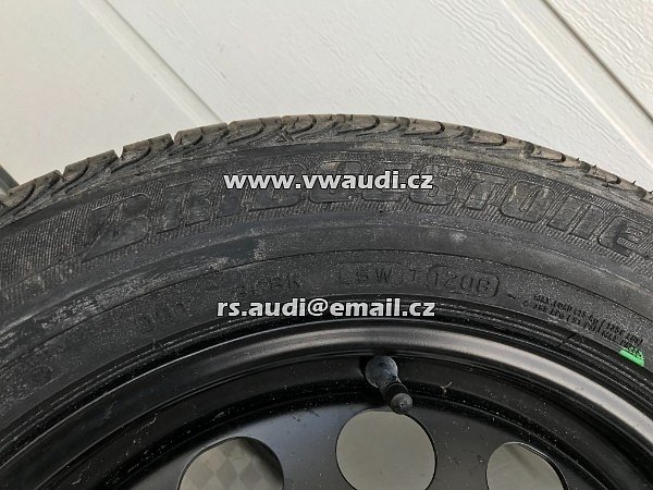 1K0 601 027 K R16 Brigestone 205 55 16 91V Ocelový ráfek rezerva na dojetí  VW GOLF 5 6 Touran Škoda Octavia Seat Altea 5x112 ET50 6,5 x 16 - 10