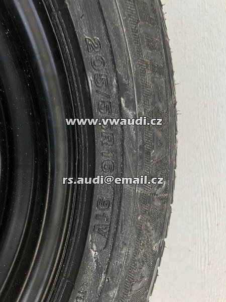 1K0 601 027 K R16 Brigestone 205 55 16 91V Ocelový ráfek rezerva na dojetí  VW GOLF 5 6 Touran Škoda Octavia Seat Altea 5x112 ET50 6,5 x 16 - 12