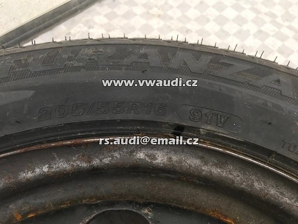 8p0601027 rezerva 16 Audi A3 8P Pneumatika Brigestone TURANZA 20555 16 91V nová - 8