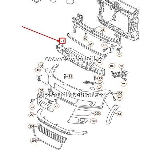 1T0 807 248 K TOURAN 1T PŘEDNÍ PĚNOVÁ VÝPLŇ   přední nárazník výztuha  1T0  - 2