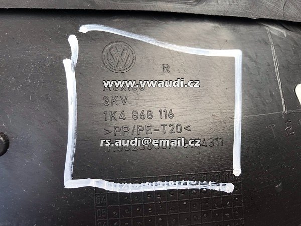 1K4 868 116  Tapecírunk dveří vnitřní obložení pravé zadní dveře VW Golf 5 V  TDI Comfortline 1 K - 5