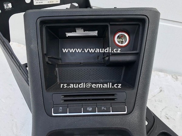 středová konzola loketní opěrky látka černá VW Tiguan 2 5NA AD1 vpředu - 11
