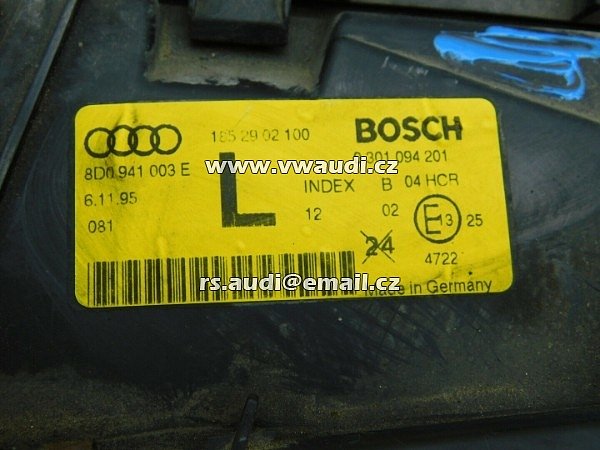 8D0 941 003 E AUDI A4 / B5 `98 přední světlomet LEVÝ  8D0  - 3