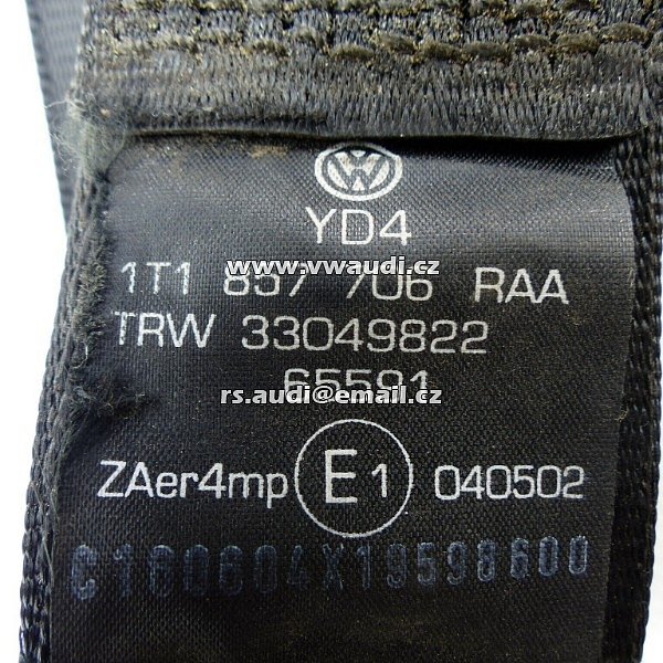 1T1 857 706  RAA Napínač bezpečnostního pásu Přední pravý VW Touran 1T 1T1857706A - 4