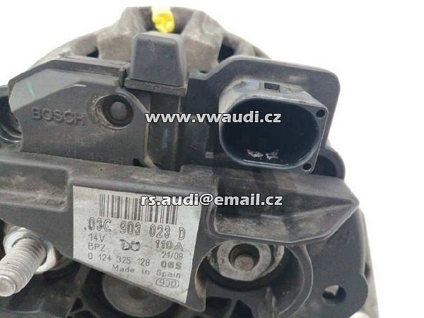 1.6 FSI BLP Golf Touran Audi A3 89 T km     03C903023D ALTERNÁTOR  / 0124325128 / 110A - 2